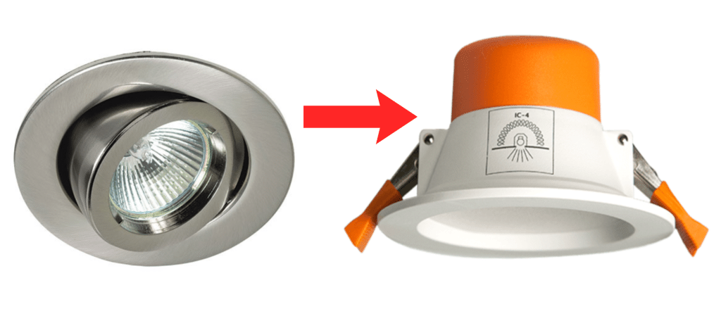 Halogen and led downlight comparision