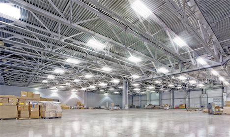Batten light in warehouse