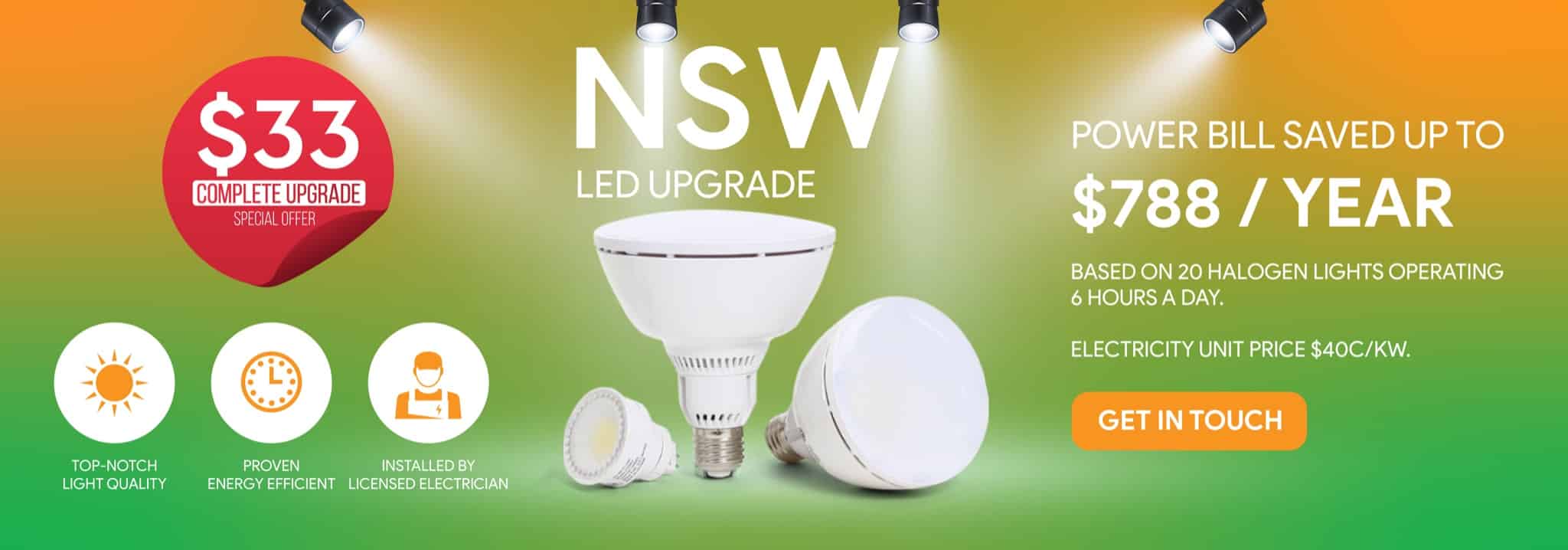 NSW Schemes For LED Upgrades – $33 LED Upgrade