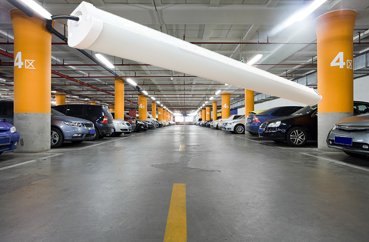 Batten light in parking slot