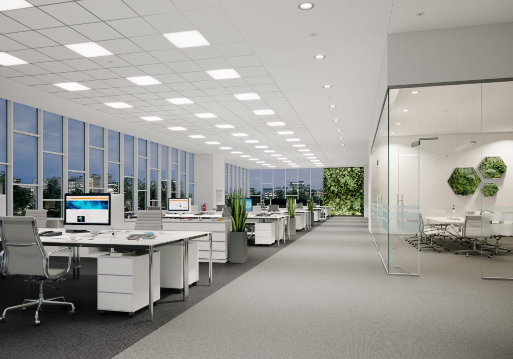 LED panel lights used in office