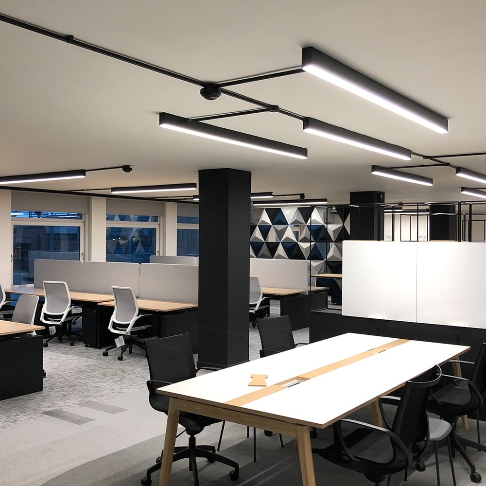 led batten lights used in office space