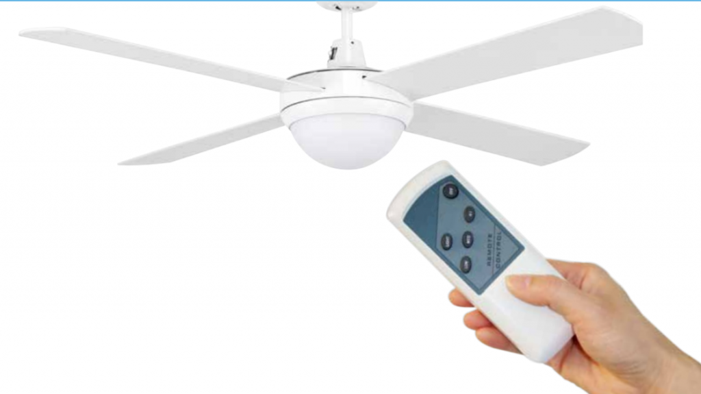 ceiling fan with a remote control