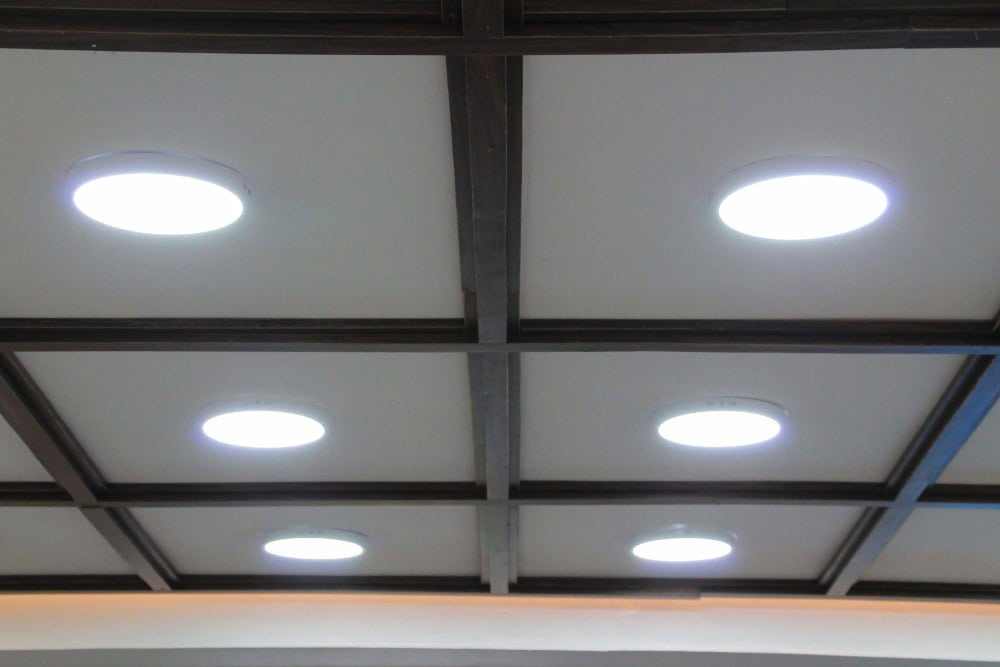 LED Oyster Lights in ceiling