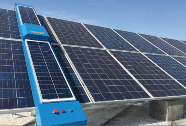 automated cleaning of solar panels