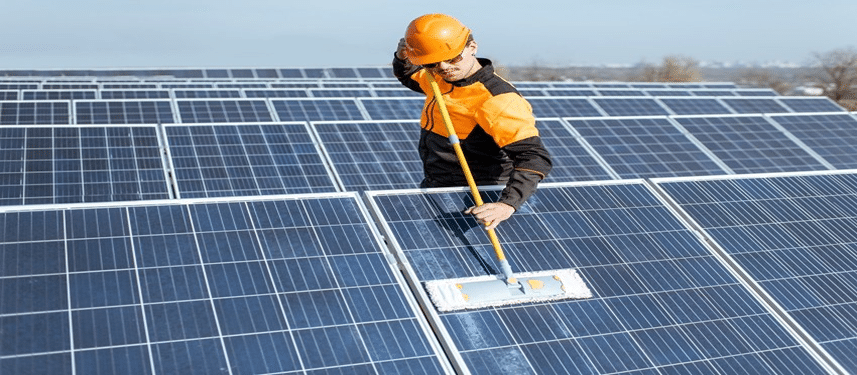 manual solar panel cleaning