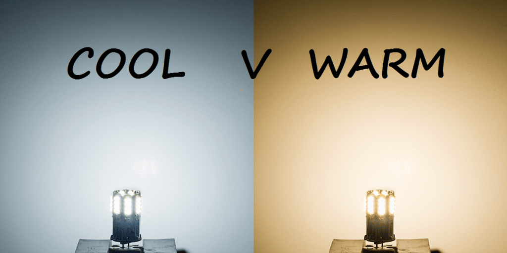cool white light vs warm white light illustration