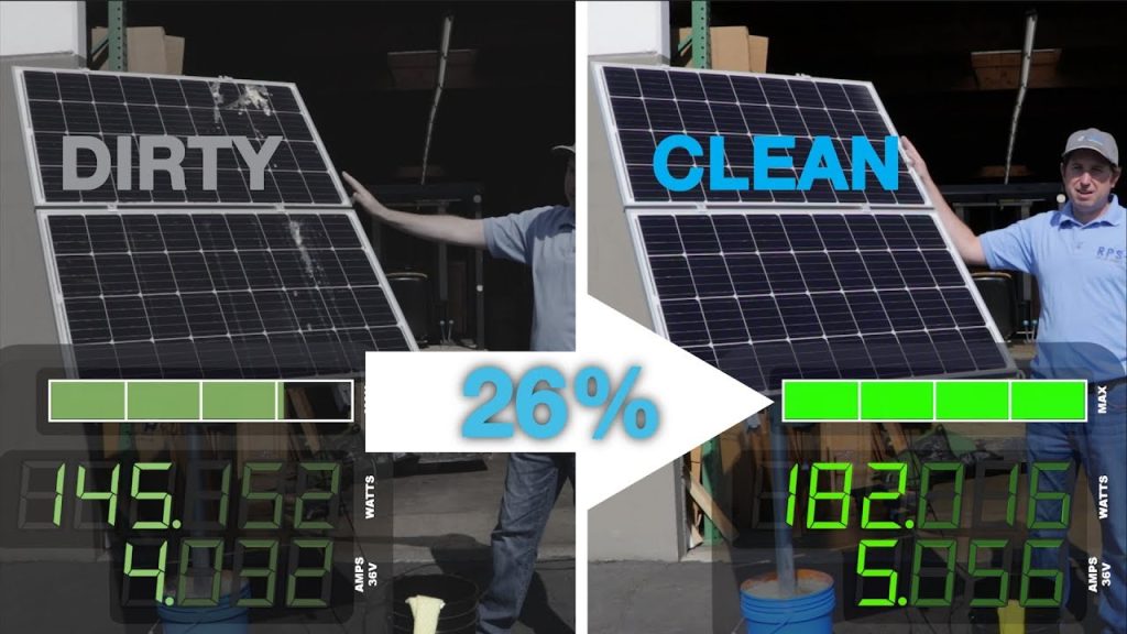 Comparing efficiency of dirty panel with clean panel