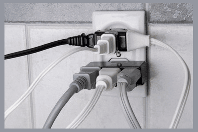 electricity outlet overloaded