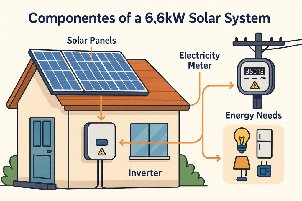 Components of a 6.6kW Solar System