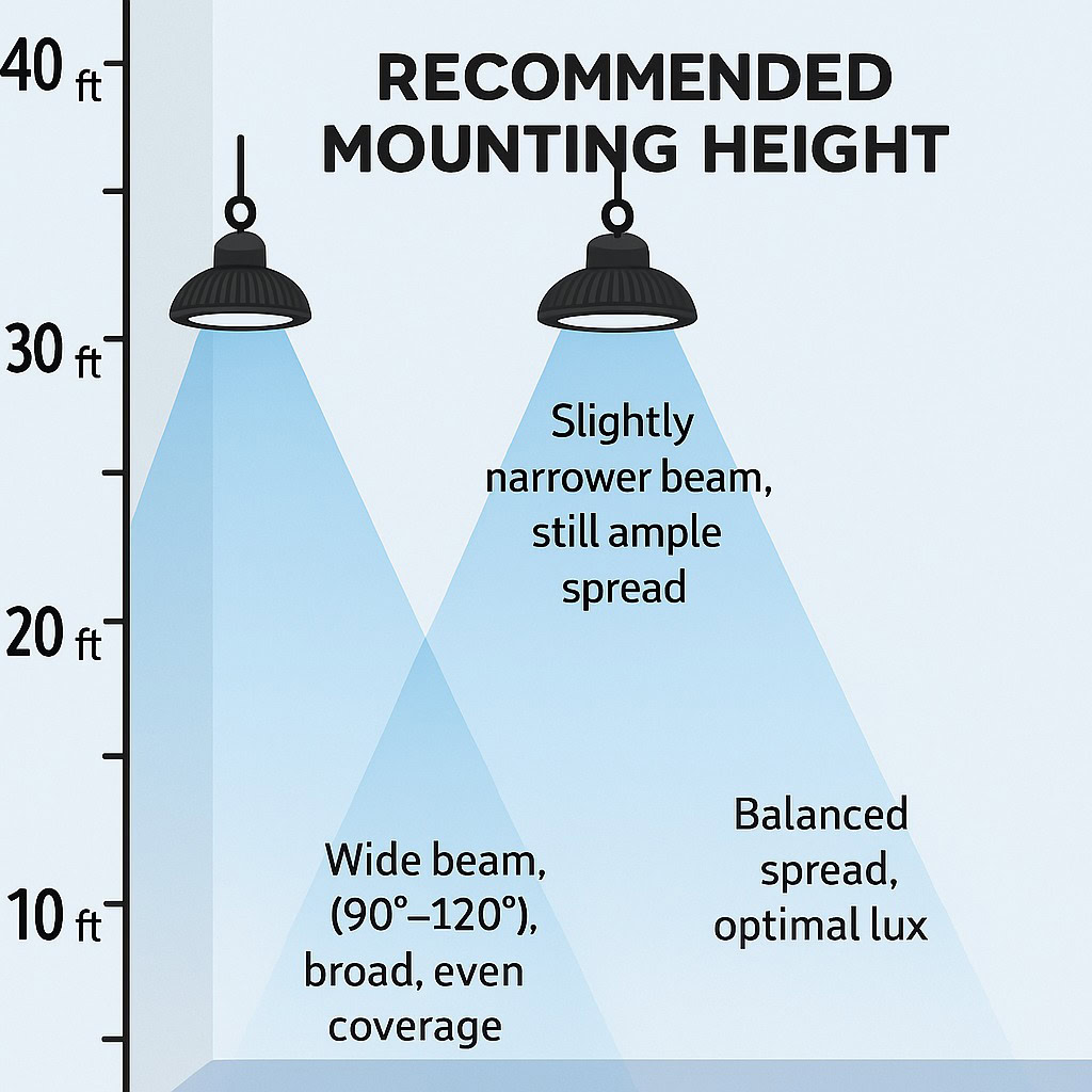 recommended mounting height for downlight