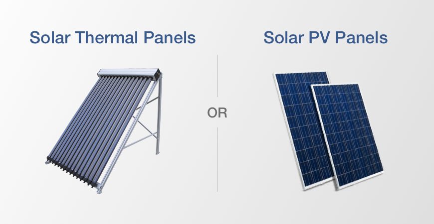 solar thermal panel vs solar pv panels