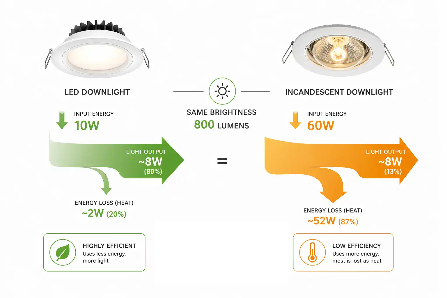 Energy efficiency (LED vs incandescent bulbs)