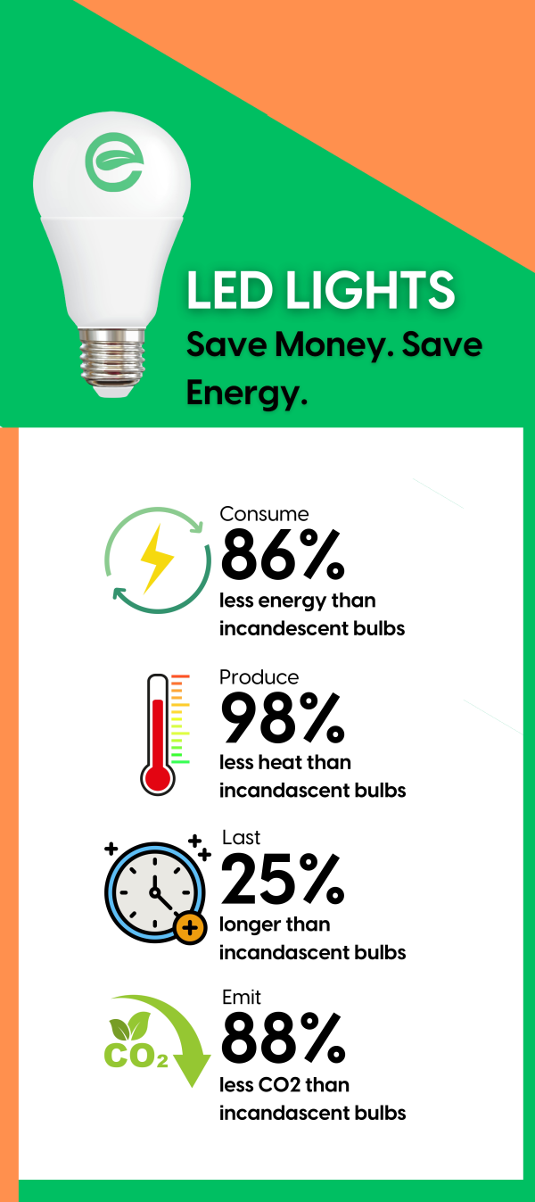 Image showcasing Why LED Lights Are Energy-Efficient? - E-Green Electrical