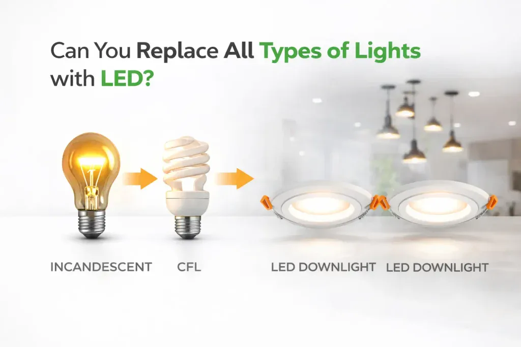 CFL bulb being replaced by LED downlight