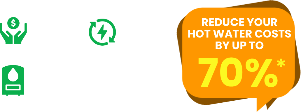 Reduce your
Hot Water Costs By Up To 70%