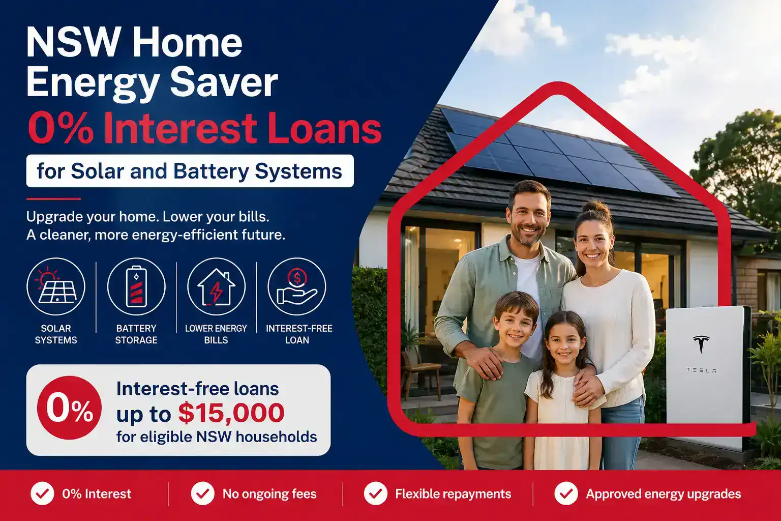 NSW Home Energy Saver 0% Interest Loans for Solar and Battery Systems 
