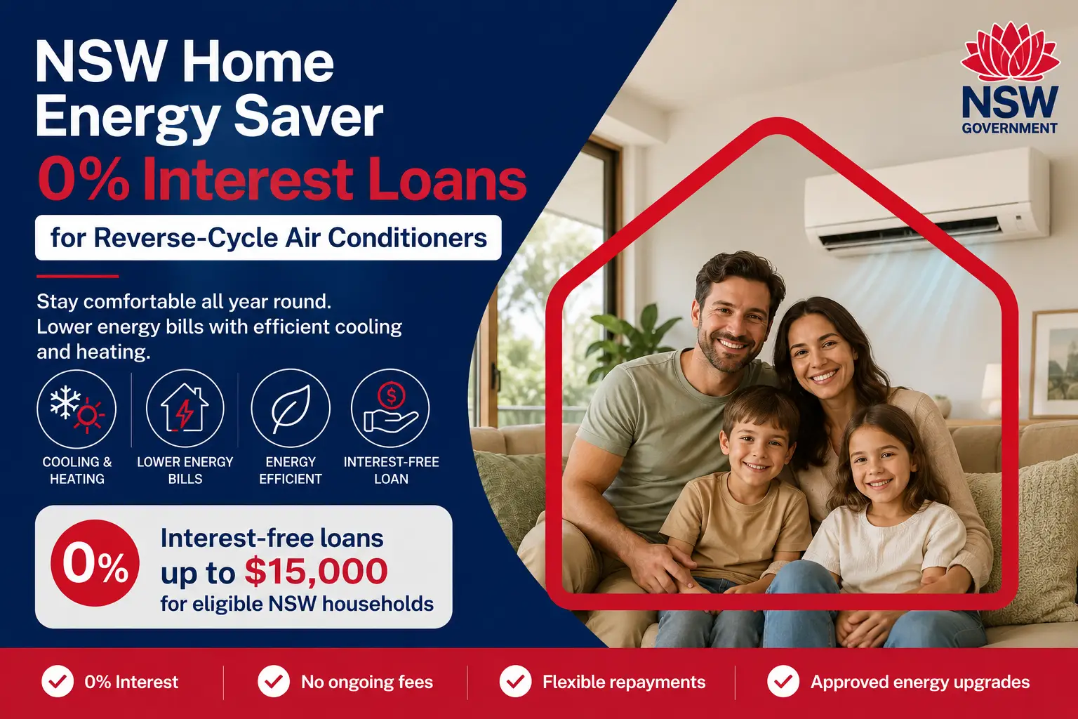 zero interest loan for reverse cycle air cons